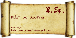 Móroc Szofron névjegykártya